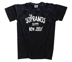 The Sopranos - New Jersey T-Shirt Schwarz L Klassisch Kurzarm Rundhals von Sammys Shirt Store