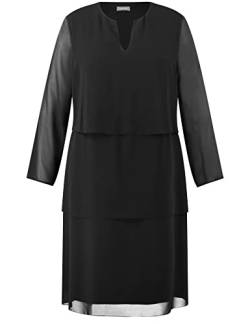 SAMOON Damen 980999-29249 Kleid, Black, 46 von Samoon