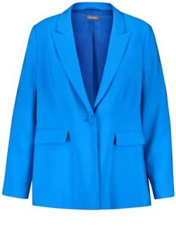 Samoon Damen Blazer mit Pattentaschen Langarm, Armschlitze unifarben Digital Blue 44 von Samoon