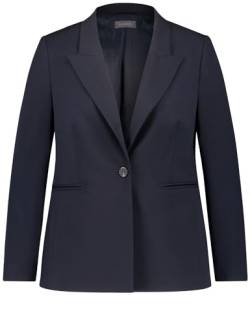 Samoon Damen Klassischer Blazer mit Paspeltaschen Langarm unifarben Navy 52 von Samoon