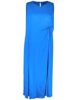 Samoon Damen Langes Kleid mit seitlicher Raffung ärmellos unifarben lang, wadenlang Digital Blue 52 von Samoon