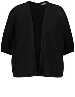 Samoon Damen Oversized-Strickjacke mit halbem Arm Fledermausärmel, Ärmelbündchen, halber Arm unifarben Black 44 von Samoon