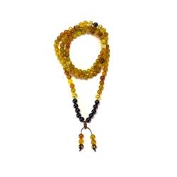 Samsara Tibetische Halskette Drachenstein und Onyx - Tibetischer Mala mit 108 Perlen von Samsara