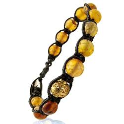 Samsara Tibetisches Buddhistisches Armband - Shamballa mit Drachenstein - Gewachster Baumwollfaden Farbe Schwarz von Samsara