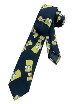 Samsin Männer Bart Simpson FOX Cartoon Serie Krawatte - blau - Einheitsgröße von Samsin