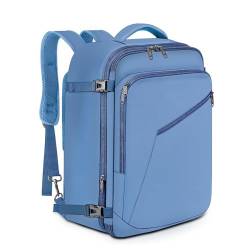 Samuliy Handgepäck-Rucksack, 40 l, extra groß, erweiterbar, wasserdicht, Laptop-Wanderrucksack – extra großer erweiterbarer Wanderrucksack für Damen und Herren, Wandern über Nacht, himmelblau, 1 von Samuliy