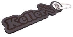 Samunshi® Leder Schlüsselanhänger mit Gravur Keller Geschenke Made in Germany 12x3,5cm dunkel braun/graviert von Samunshi