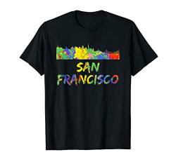 Colorful Rainbow Skyline Art Retro San Francisco Skyline T-Shirt von San Francisco Design Studio California Gifts