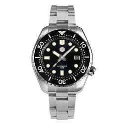 NC San Martin SN086G Diver Mens Automatic Mechanical Watches Sapphire Glass Ceramic Bezel 30Bar Waterproof Wristwatch (Black no Logo) von San Martin