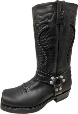 Sancho Boots Cowboydtiefel Westernstiefel Motorradstiefel Biker Stiefel 5859 Schwarz bereits besohlt (numeric_38) von Sancho