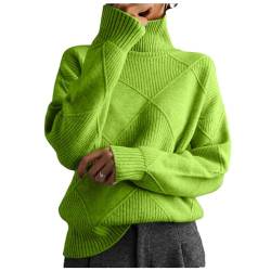 Sanctiond Kaschmir Pullover Damen Rollkragen, Cashmere Pullover Damen, Langärmliger Weicher Warmer Strickpullover Mit für Herbst und Winter (DE/NL/SE/PL, Alphanumerisch, S, Regular, Regular, Green) von Sanctiond