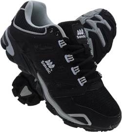 Herren Sportschuhe Sneaker Turnschuhe Laufschuhe Schuhe (Schwarz Grau, eu_Footwear_Size_System, Adult, Men, Numeric, medium, Numeric_43) von Sandic