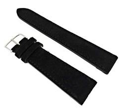 Sandtuhr S Kurz Velour Uhrenarmband 18 mm schwarz weich Made in Germany von Sandtuhr