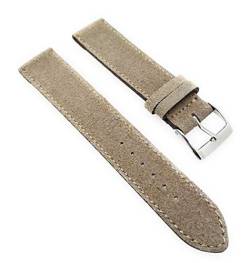 Sandtuhr S Kurz Velour Uhrenarmband passend für Nomos 18 mm beige-Sand weich Made in Germany von Sandtuhr