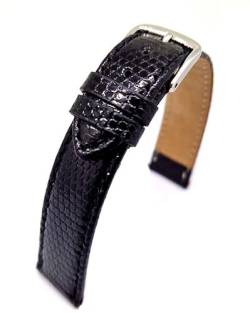 Sandtuhr Uhrenarmband echt Eidechse 20mm schwarz Made in Germany von Sandtuhr