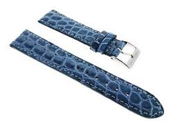Sandtuhr echt Kroko Uhrenarmband 18mm Jeans blau Deutscher Hersteller von Sandtuhr