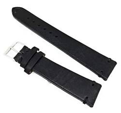 Troja Vintage Rustika vegetabiles Leder Uhrenband schwarz 24mm biologisch gegerbt handgenäht von Sandtuhr
