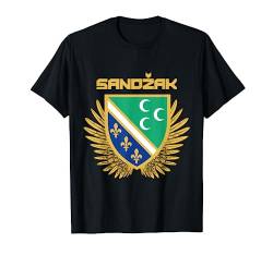 Sandzak Sandzaklija Novi Pazar Flagge T-Shirt von Sandzak Serbija Montenegro Balkan Designs