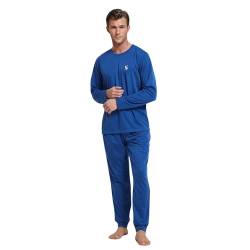 SaneShoppe Warme Polarfleece-Pyjama-Sets für Herren, Thermo-Loungewear (XL, Blau) von SaneShoppe