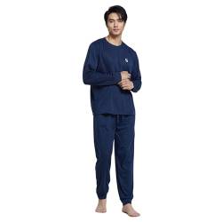 SaneShoppe Warme Polarfleece-Pyjama-Sets für Herren, Thermo-Loungewear (XL, Marine) von SaneShoppe