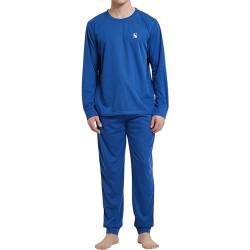 SaneShoppe Warme Polarfleece-Pyjama-Sets für Herren, Thermo-Loungewear (XXL, Blau) von SaneShoppe