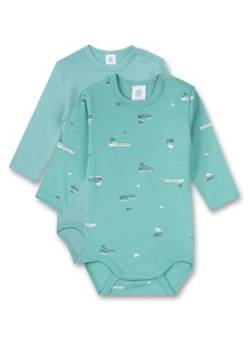 Sanetta Baby-Jungen 324437 Body Langarm Doppelpack, Green Aqua, 74 von Sanetta