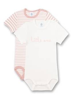 Sanetta Body Kurzarm (Doppelpack) Weiß und Rosa Ringel | Hochwertiger und nachhaltiger Body für Mädchen aus Bio-Baumwolle. Inhalt: 2er Set Baby Body 080 von Sanetta