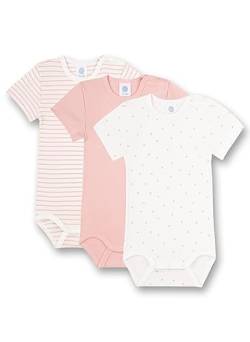 Sanetta Body Kurzarm (Dreierpack) Weiß Dots Rosa und Rosa Ringel | Hochwertiger und nachhaltiger Body für Mädchen aus Bio-Baumwolle. Inhalt: 3er Set Baby Body 074 von Sanetta