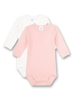 Sanetta Body Langarm (Doppelpack) Rosa und Weiß | Hochwertiger und nachhaltiger Body für Mädchen aus Bio-Baumwolle. Inhalt: 2er Set Baby Body 098 von Sanetta