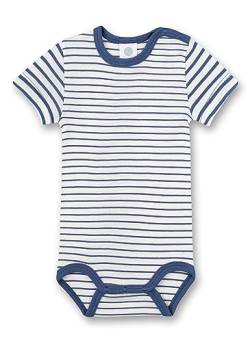 Sanetta Body halbarm Blau Ringel | Hochwertiger und nachhaltiger Body für Jungen aus Bio-Baumwolle. Baby Body 080 von Sanetta