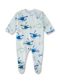 Sanetta Jungen-Overall Blau | Praktischer und bequemer Strampler aus Baumwolle für Jungen. Babystrampler mit Füßchen | Baby Overall von Sanetta