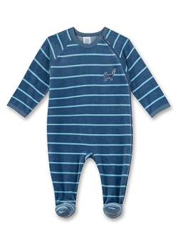 Sanetta Jungen-Overall Blau aus Nicki | Praktischer und bequemer Strampler aus Nicki für Jungen. Baby Overall 098 von Sanetta