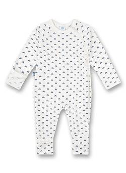 Sanetta Jungen-Overall Weiß Auto-Allover | Praktischer und bequemer Strampler aus Bio-Baumwolle für Jungen. Baby Overall 056 von Sanetta