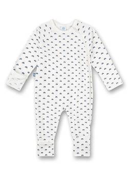 Sanetta Jungen-Overall Weiß Auto-Allover | Praktischer und bequemer Strampler aus Bio-Baumwolle für Jungen. Baby Overall 074 von Sanetta