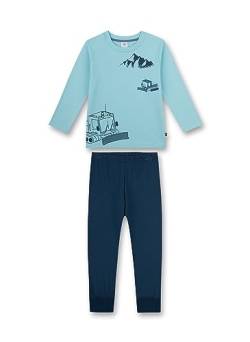 Sanetta Jungen-Schlafanzug Blau | Hochwertiger und bequemer Schlafanzug aus Bio-Baumwolle für Jungen. Pyjamaset für Jungen 128 von Sanetta