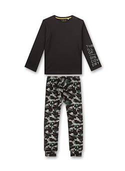 Sanetta Jungen-Schlafanzug Dunkelbraun | Bequemer Schlafanzug für Jungen lang. | Pyjamaset Größe 140 von Sanetta