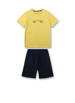 Sanetta Jungen-Schlafanzug kurz Gelb | Hochwertiger und bequemer Schlafanzug aus Baumwolle für Jungen. Pyjamaset für Jungen 140 von Sanetta