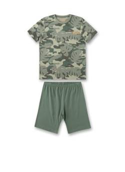 Sanetta Jungen-Schlafanzug kurz Grün | Hochwertiger und bequemer Schlafanzug aus Bio-Baumwolle für Jungen. Pyjamaset für Jungen 164 von Sanetta
