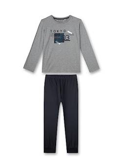 Sanetta Jungen-Schlafanzug lang Grau | Bequemer Schlafanzug für Jungen lang. | Pyjamaset Größe 140 von Sanetta