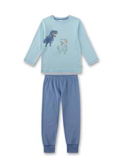 Sanetta Jungen-Schlafanzug lang Hellblau | Hochwertiger und bequemer Schlafanzug aus Bio-Baumwolle für Jungen. Pyjamaset für Jungen 128 von Sanetta