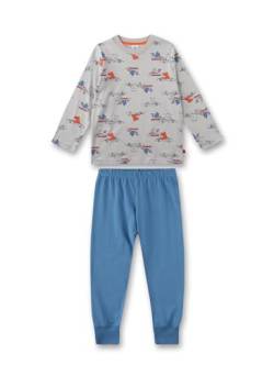 Sanetta Jungen-Schlafanzug lang Hellgrau | Hochwertiger und bequemer Schlafanzug aus Bio-Baumwolle für Jungen. Pyjamaset für Jungen 128 von Sanetta