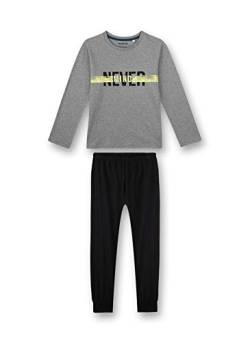 Sanetta Jungen Schlafanzug lang grau Pyjamaset, Elite Grey Mel, 164 von Sanetta