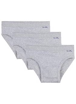 Sanetta Jungen Slip im Dreierpack aus Bio-Baumwolle - Made in Europe - hellgrau Melange (1646), 92 von Sanetta