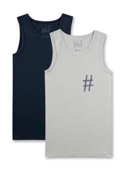 Sanetta Jungen-Unterhemd (Doppelpack) Grau | Hochwertiges und nachhaltiges Unterhemd für Jungen aus Baumwoll-Mix. Unterhemd mit Printmotiv | Inhalt: 2er Set Unterwäsche für Jungen von Sanetta