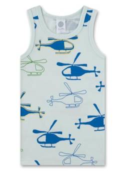 Sanetta Jungen-Unterhemd Blau | Hochwertiges und nachhaltiges Unterhemd für Jungen aus Baumwolle. Unterhemd mit Helikopterprint | Unterwäsche für Jungen von Sanetta