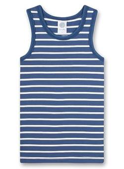 Sanetta Jungen-Unterhemd Blau Ringel | Hochwertiges und nachhaltiges Unterhemd für Jungen aus Baumwolle. Unterwäsche für Jungen 128 von Sanetta