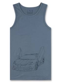 Sanetta Jungen-Unterhemd Grau | Hochwertiges und nachhaltiges Unterhemd für Jungen aus Baumwoll-Mix. Unterhemd mit Sportwagenmotiv | Unterwäsche für Jungen von Sanetta