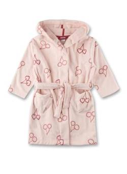 Sanetta Mädchen-Nachthemd Rosa | Hochwertiger und kuscheliger Bademantel aus Frottee für Mädchen. Kirschen-Bademantel mit Kapuze & Gürtel | Bademantel für Mädchen von Sanetta