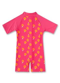 Sanetta Mädchen Schwimmanzug rosa | Praktischer und schützender Schwimmanzug aus recyceltem Polyester für Mädchen. Kurzarm Schwimmanzug mit Früchteprint | Bademode für Kinder von Sanetta