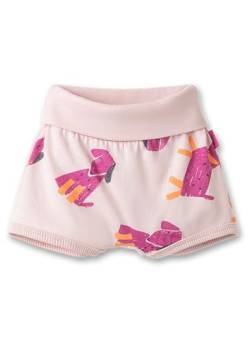 Sanetta Mädchen-Shorts Rosa | Praktische und Bequeme Sweathose aus Bio-Baumwolle für Mädchen. Hose mit Umschlagbund und Hundeprint | Baby Bekleidung von Sanetta